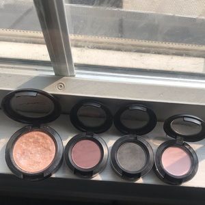 3 MAC shadows and one pressed pigment shadow